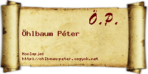 Öhlbaum Péter névjegykártya